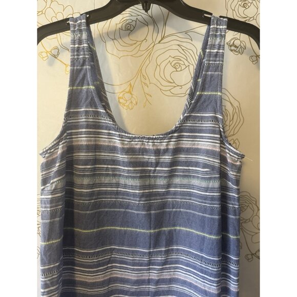 Marine Layer Dress Size Medium Striped Midi Knee Length Blue Pink Cotton 024 - Picture 4 of 5